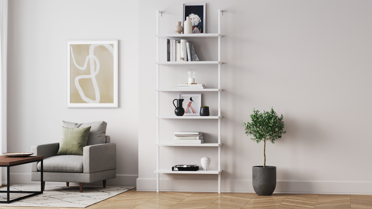 Skyladder Shelves Low ホワイト Skyladder Shelves | Bookshelf | Storage | Japanese Furniture | APATO
